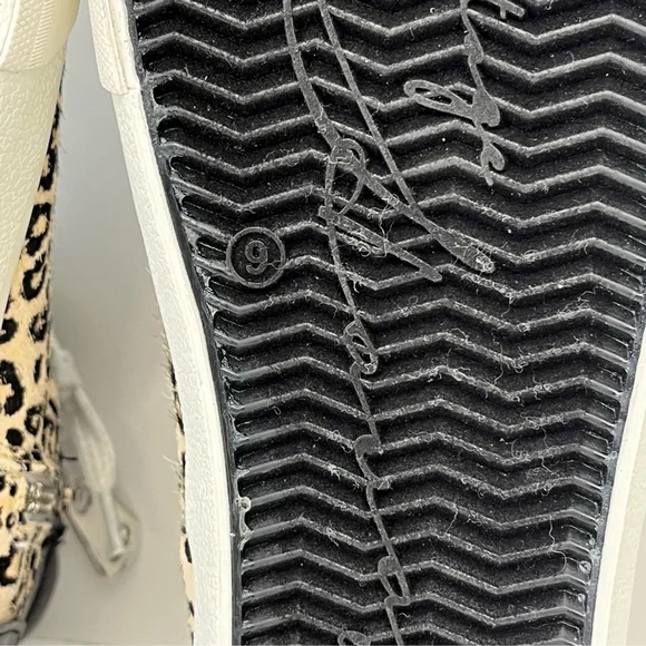 Vintage Havana Leopard High Top Sneakers Size 9 Star Distressed Zip Shoes - Picture 11 of 13